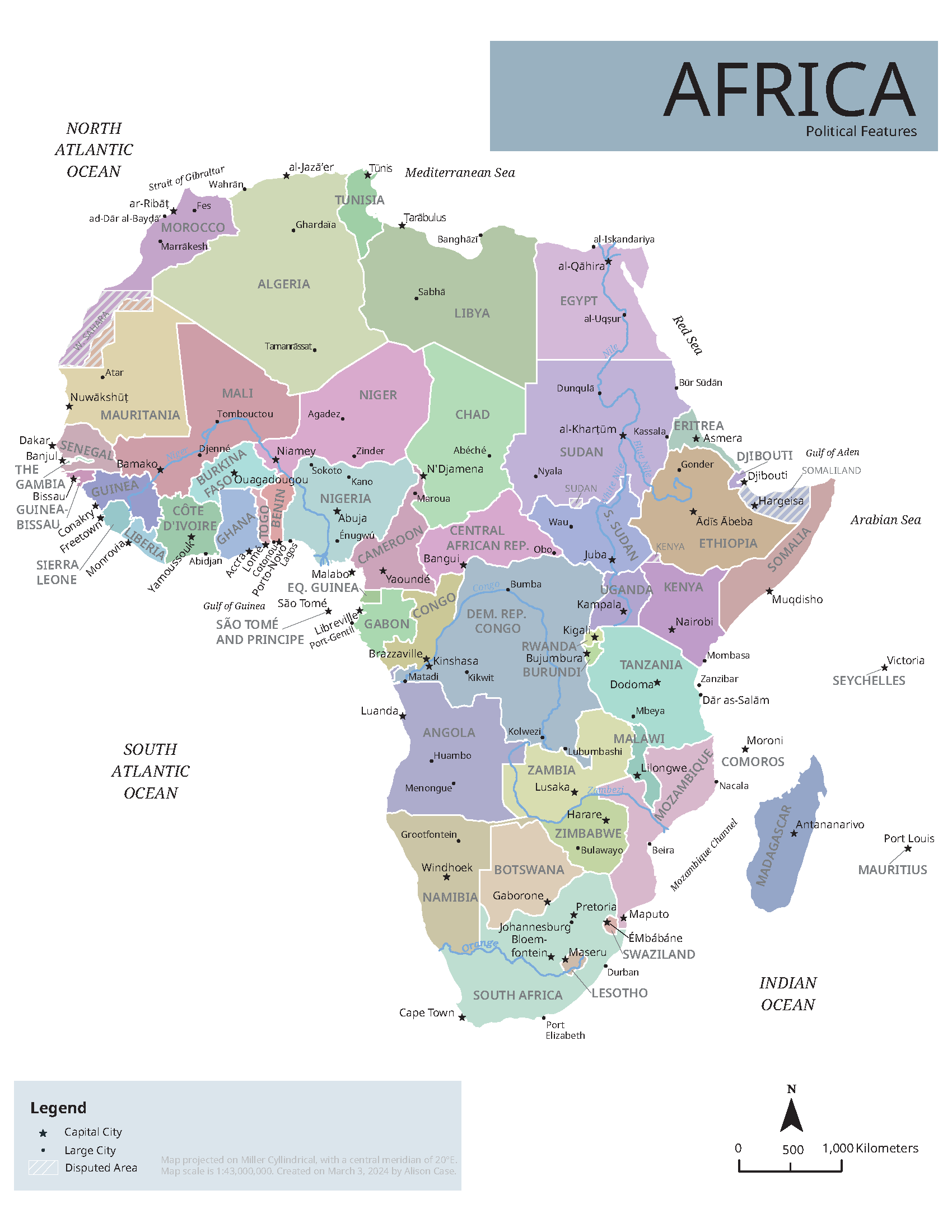 Political Boundaries Of Africa Political Boundaries Of Africa